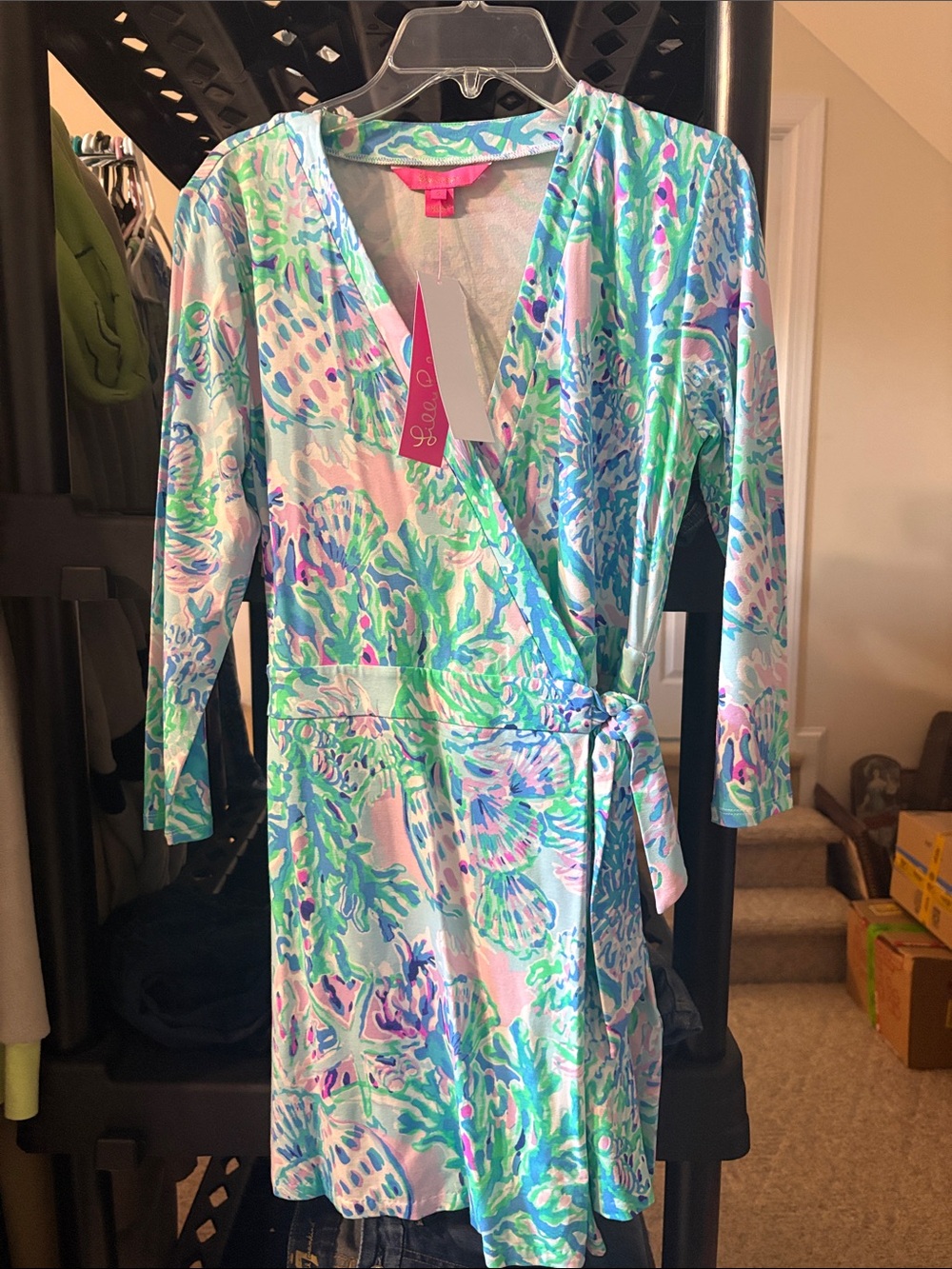 Lilly Pulitzer Karlie Wrap Romper Amethyst Tin Craysea Preppy Vibrant Resort